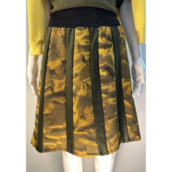 Y2K  EVA GERMAIN PARIS Unique Pattern black elastic High Waisted Skirt France - Picture 6 of 16